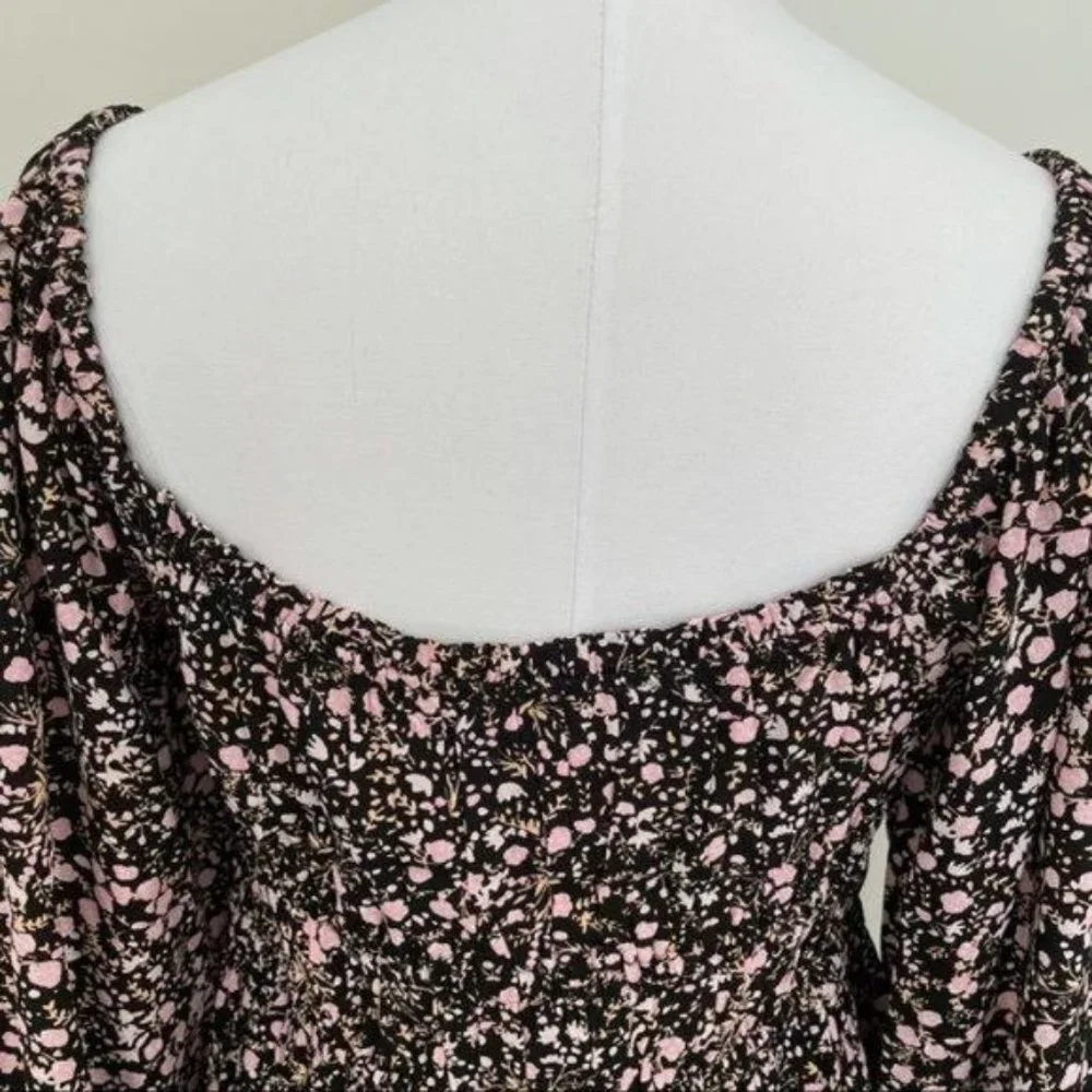 J. Crew Puff sleeve Drapey Crepe Top Fall Garden Floral Size M and L NWT